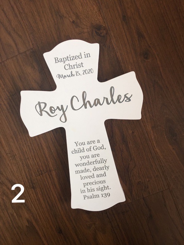 personalized wooden cross for baptism