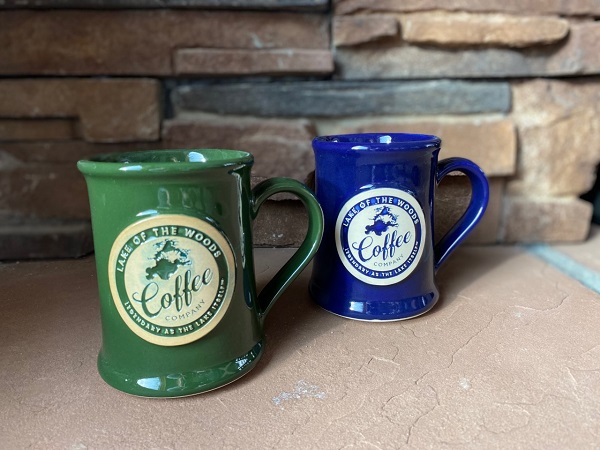 ceramic mug with Lake of the Woods Logo